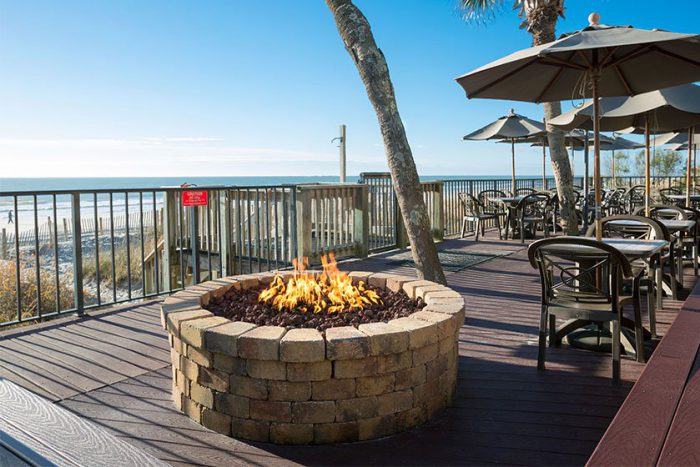 Gas Fire Pit on an Oceanfront Patio