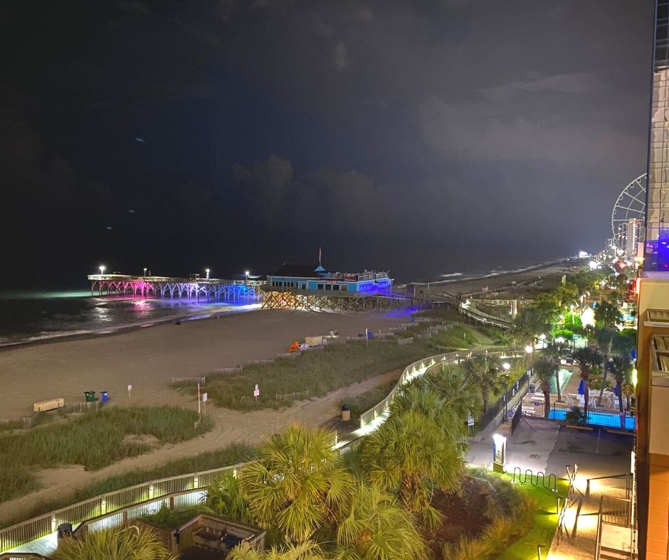 View of Myrtle Beach Boardwalk at Nigth