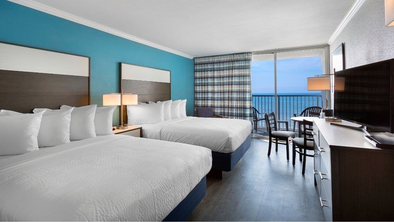 oceanfront room with two beds