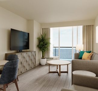 Pinnacle Oceanfront 1 BR Queen Suite - Living Room Overview