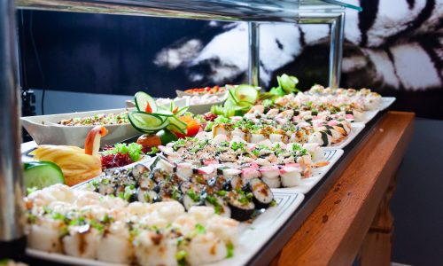 Sushi at a buffet