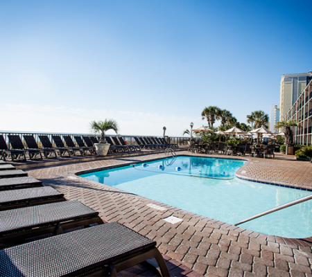 Outdoor pool deck