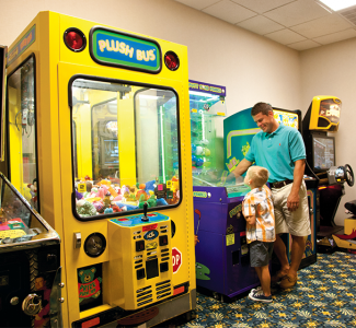 Family Playing an Arcade Game