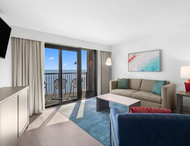 Mariner Building - Oceanfront Deluxe 2 Bedroom Condo - Living Room
