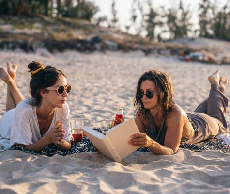 Reading on the beach